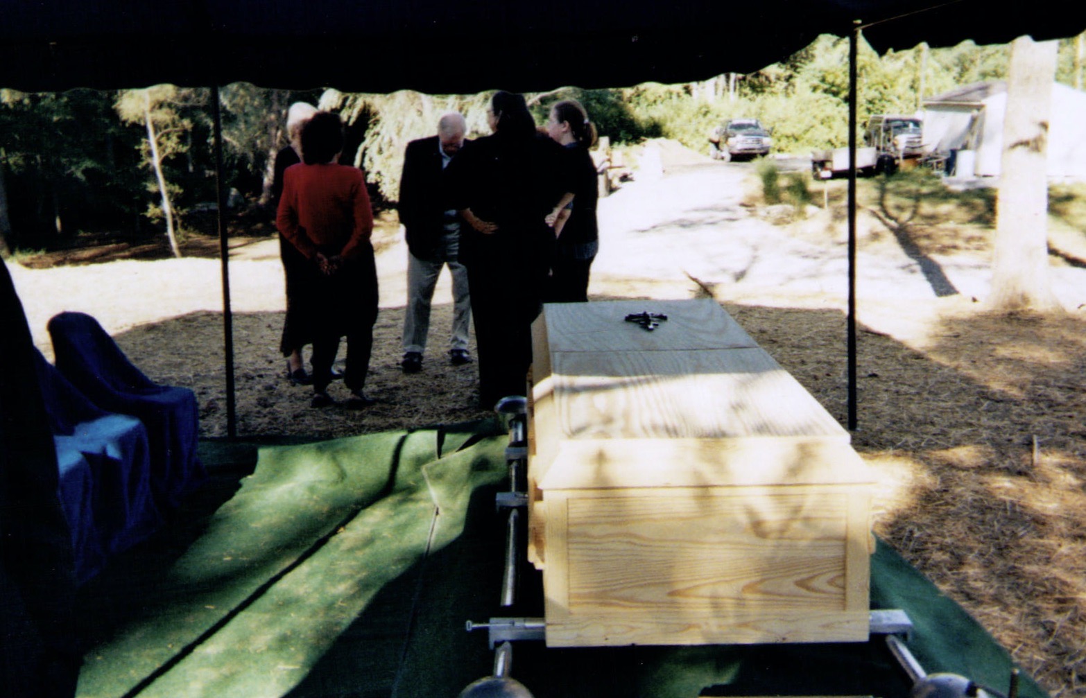 casket at graveside
